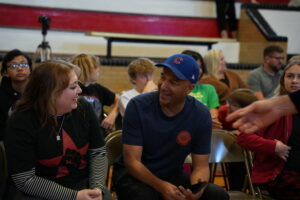 Tom with Marseilles Student Body 